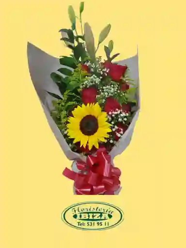 Bouquet Rosa Roja Y Girasol