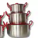 Juego De Ollas X6 Tapa Roja