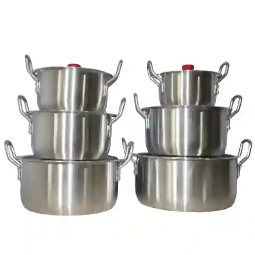 Juego De Ollas X6 Tapa Gris