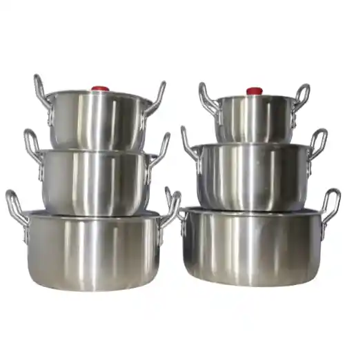 Juego De Ollas X6 Tapa Gris