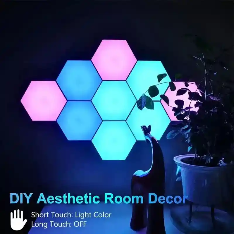 Lampara Decorativa Innovadora Con Forma Hexagonal X3 Paneles