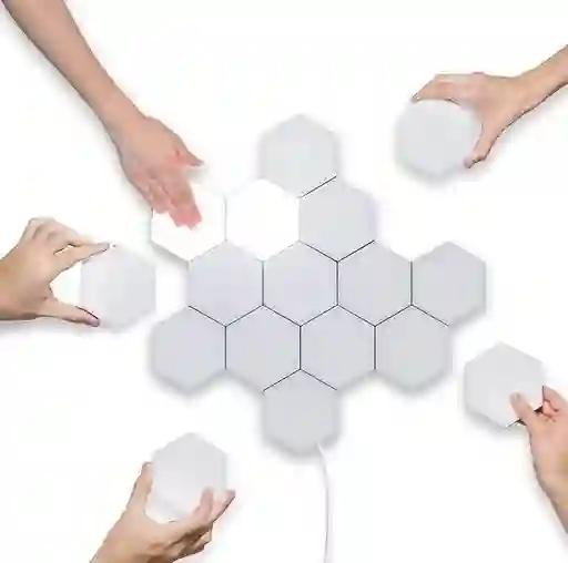 Lampara Decorativa Innovadora Con Forma Hexagonal X3 Paneles