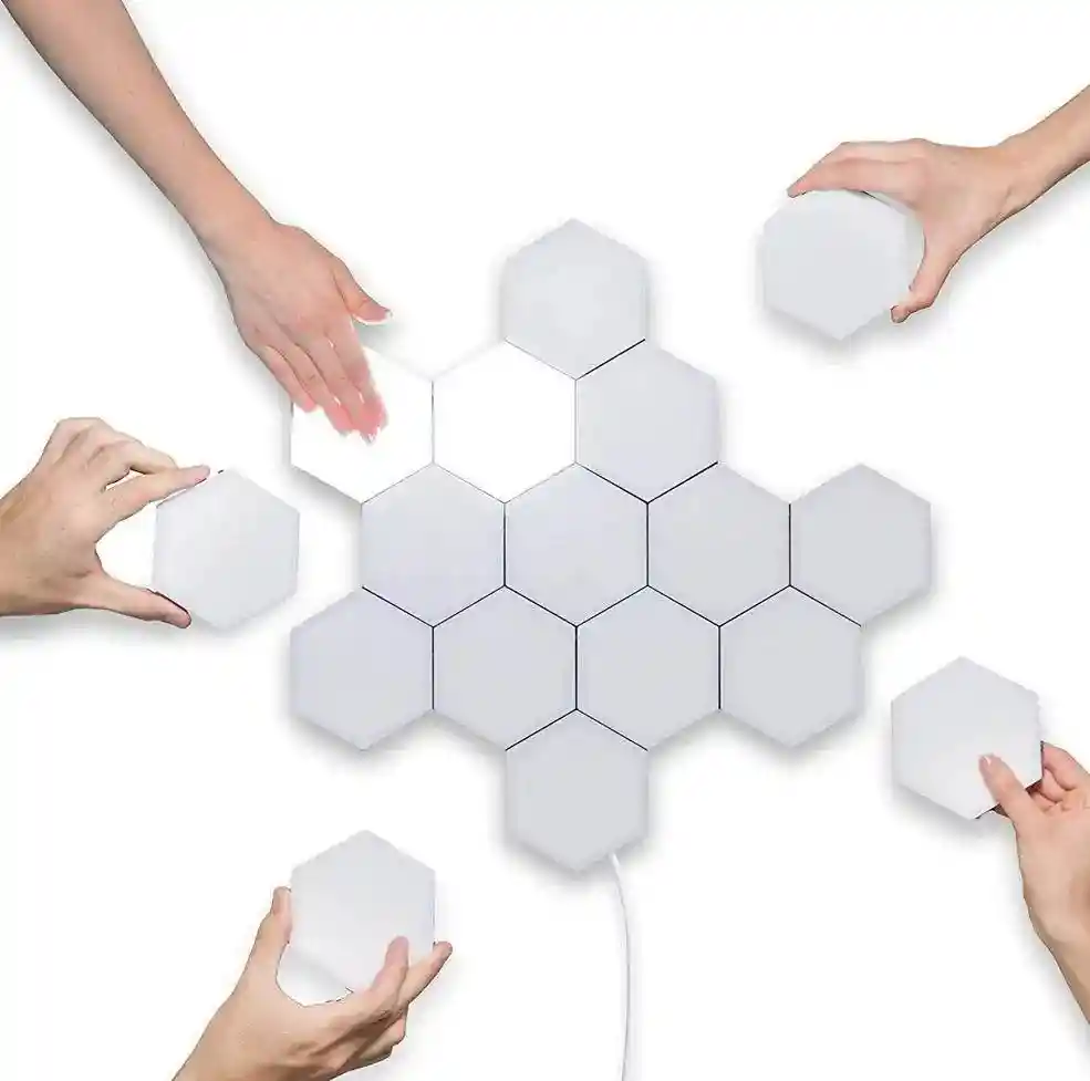 Lampara Decorativa Innovadora Con Forma Hexagonal X3 Paneles