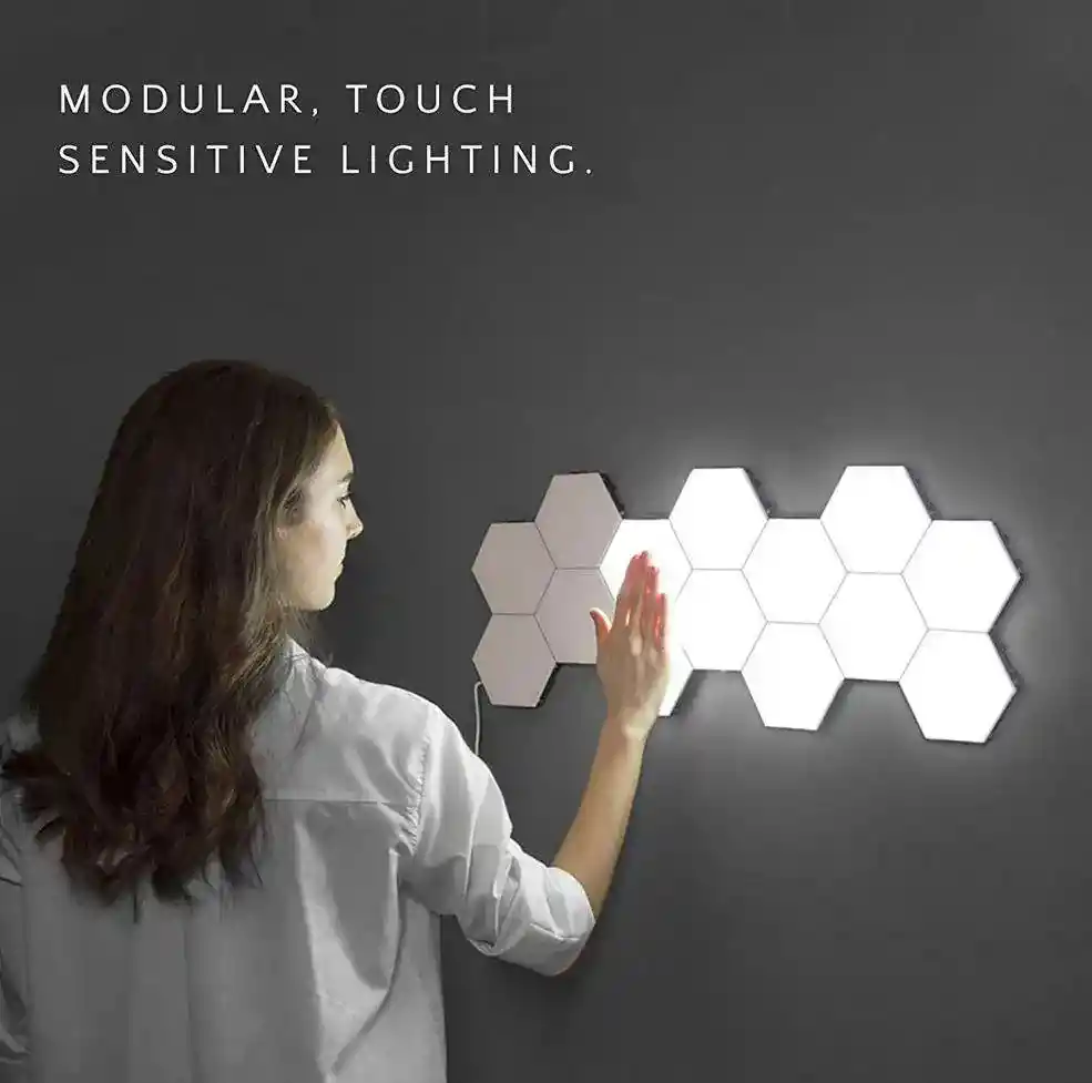Lampara Decorativa Innovadora Con Forma Hexagonal X3 Paneles