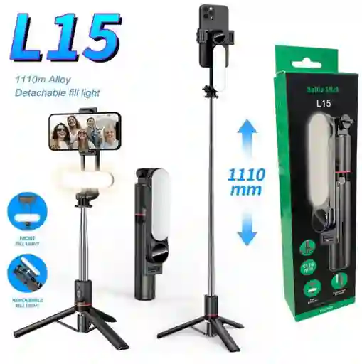 Trípode Con Luz Para Celular – Altura De 1.14m Y Control Remoto
