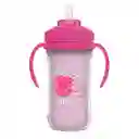 Vaso Térmico Rosa Con Agarraderas Y Pitillo Para Bebé, De 10oz, A Prueba De Derrames, Con Tapa Para El Pitillo, Hecho En Material Resistente No Tóxico Sin Bpa, Fácil De Limpiar - Dr Brown's