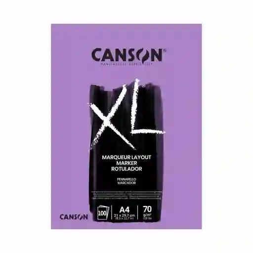 Block Canson Xl Rotulador (lila) 70 G Tamaño A4 X 100 Hojas