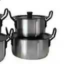 Juego De Ollas X5 Tapa Negra