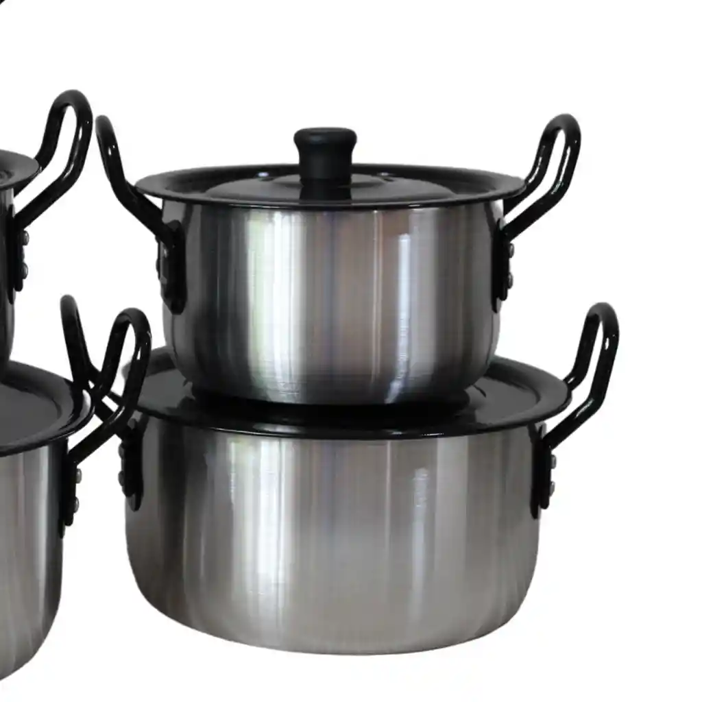 Juego De Ollas X5 Tapa Negra