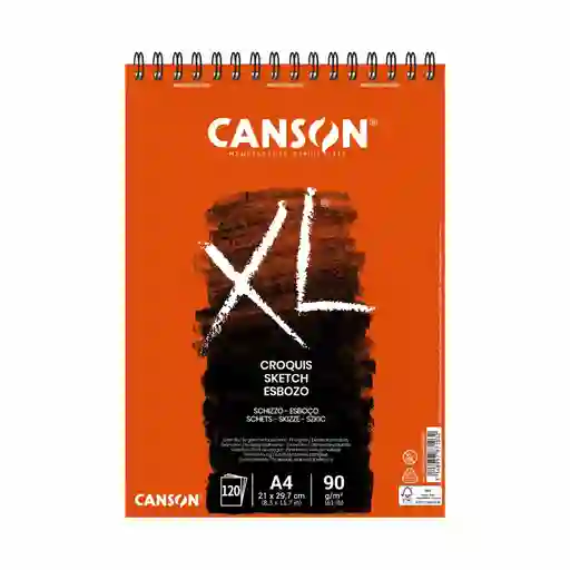 Block Canson Xl Croquis (naranja) 90 G Tamaño A4 X 120 Hojas