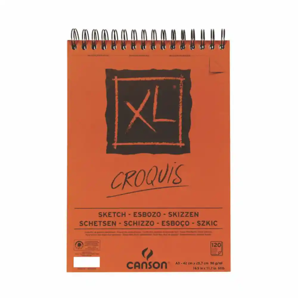 Block Canson Xl Croquis (naranja) 90 G Tamaño A3 X 120 Hojas
