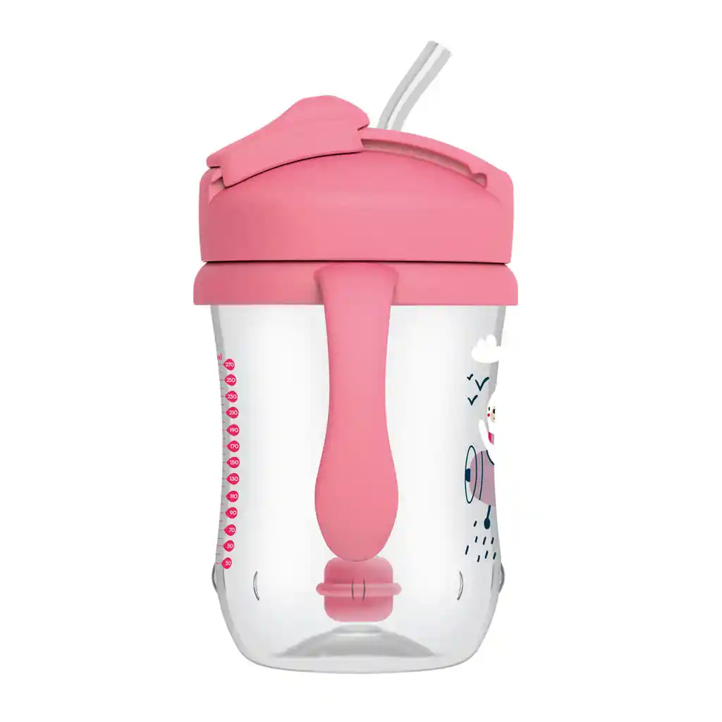 Vaso De 270 Ml Con Agarraderas Y Pitillo Para Bebé, A Prueba De Derrames, Protector Para El Pitillo, Fácil De Limpiar, 100% Libre De Bpa, Hecho En Material Resistente - Dr Brown's