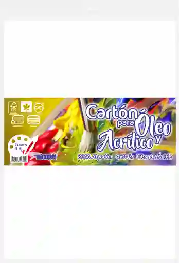 Cartón Óleo Y Acrílico Tamaño 1/4 X 4 Hojas