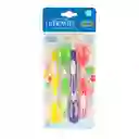 Set X4 Cucharas De Punta De Silicona Suave Multicolor, Flexible Y Poco Profunda, Hecha En Material De Calidad 100% Libre De Bpa, Mango Largo, Fácil De Limpiar - Dr Brown's