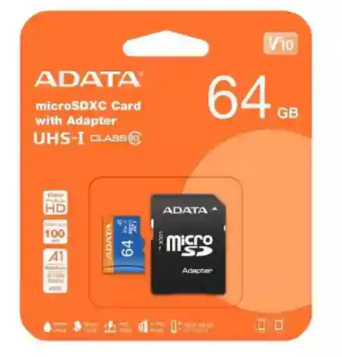 Memoria Microsdxc Adata 64gb – Rápida, Segura Y Con Adaptador