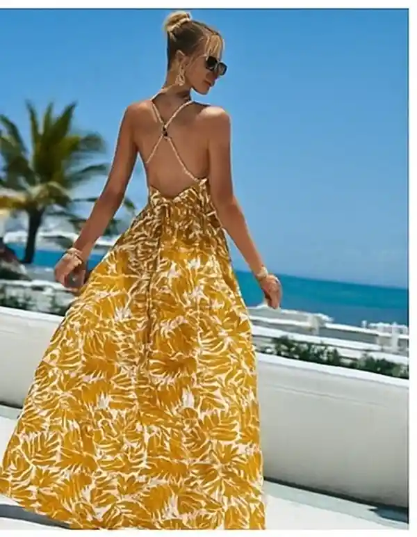 Vestido Largo De Verano Casual Talla L / Xl