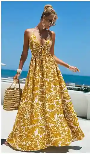 Vestido Largo De Verano Casual Talla L / Xl