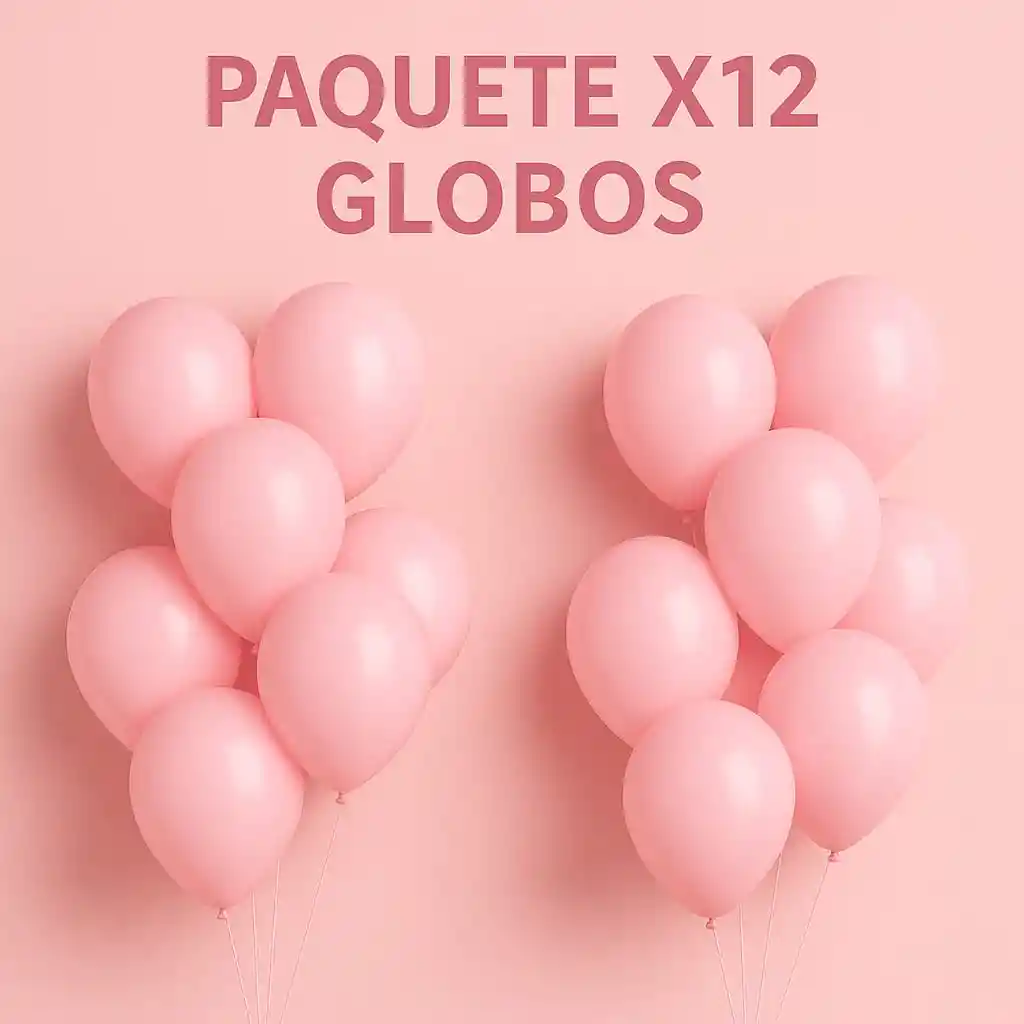 Paquete X 12 Globos R12 Rosado Pastel