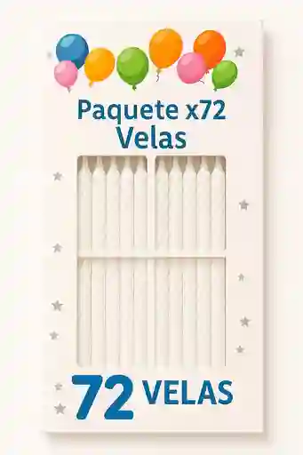 Velas Para Pastel Pequeñas Color Blanco X 72