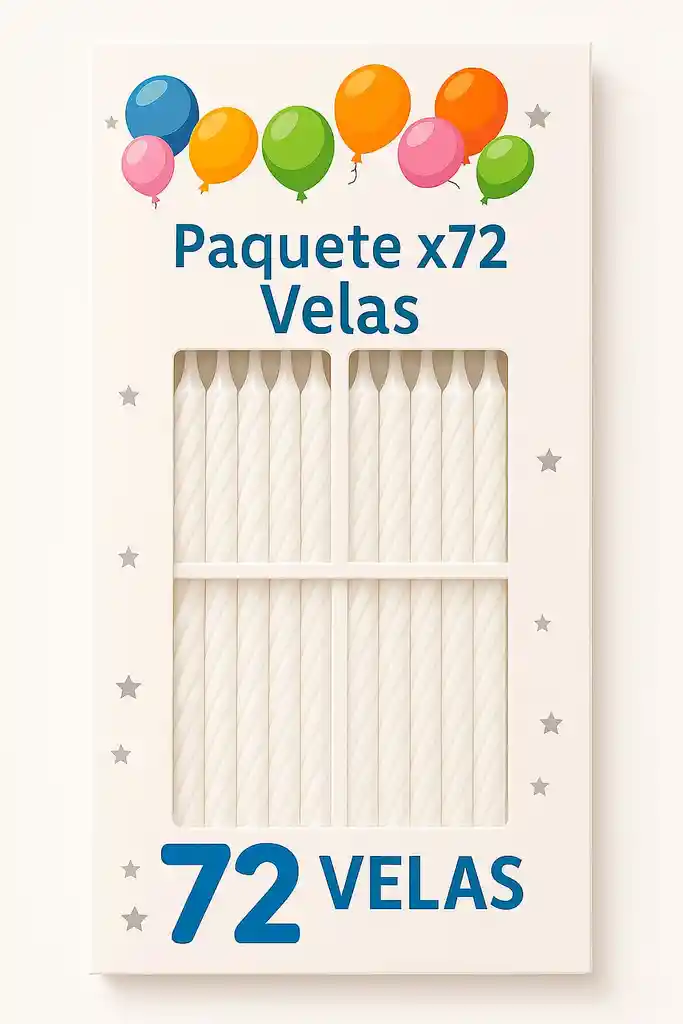 Velas Para Pastel Pequeñas Color Blanco X 72