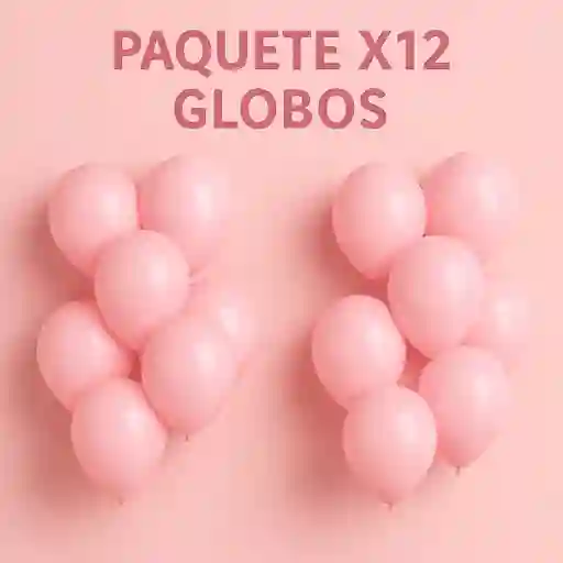 Paquete X 12 Globos R12 Rosado Pastel