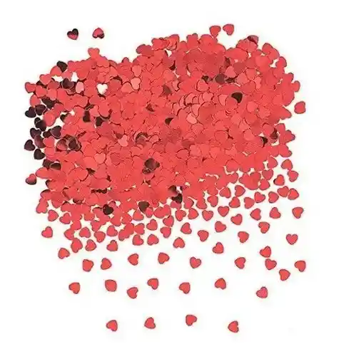 Confeti Metalizado Corazón Rojo Amor Y Amistad Aniversario