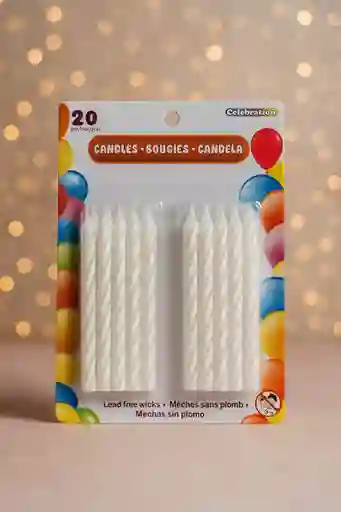 Velas Blancas X 20 Unidades/ Para Tortas, Decoración, Bautizo /8cm