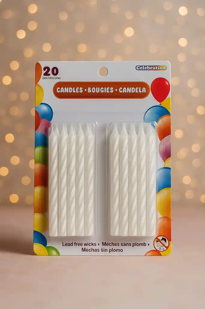 Velas Blancas X 20 Unidades/ Para Tortas, Decoración, Bautizo /8cm