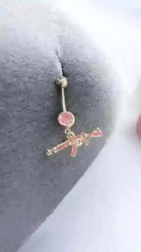 Piercing De Ombligo De Lujo Con Decoracion De Arma