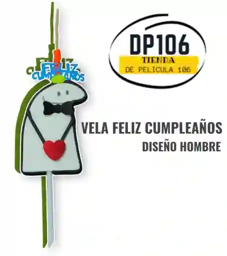 Vela Feliz Cumpleaños Diseño Hombre Estilo Flork