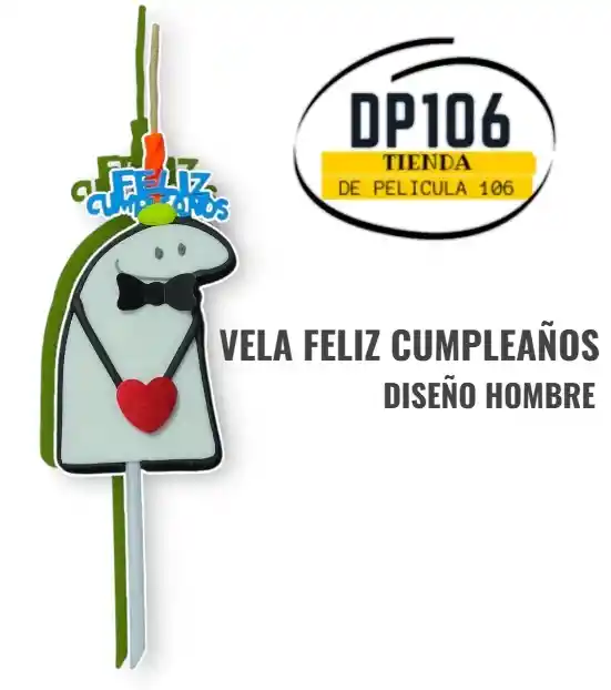 Vela Feliz Cumpleaños Diseño Hombre Estilo Flork