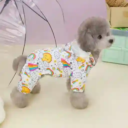 Capa Impermeable Con Capota Para Mascotas (talla M)