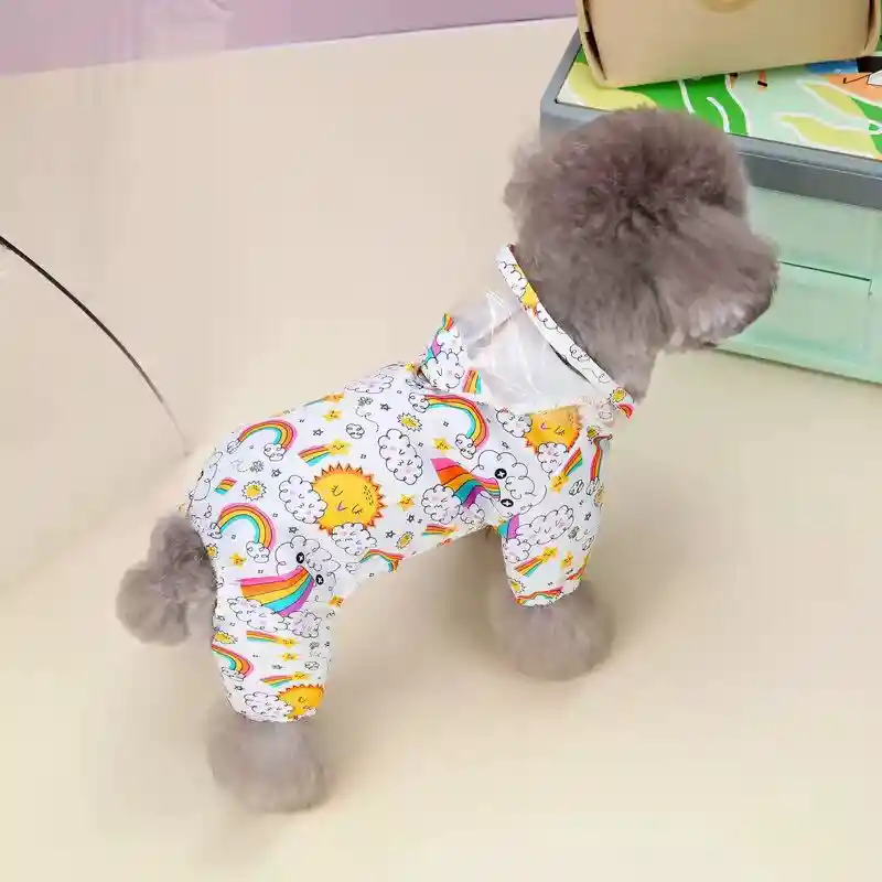 Capa Impermeable Con Capota Para Mascotas (talla M)