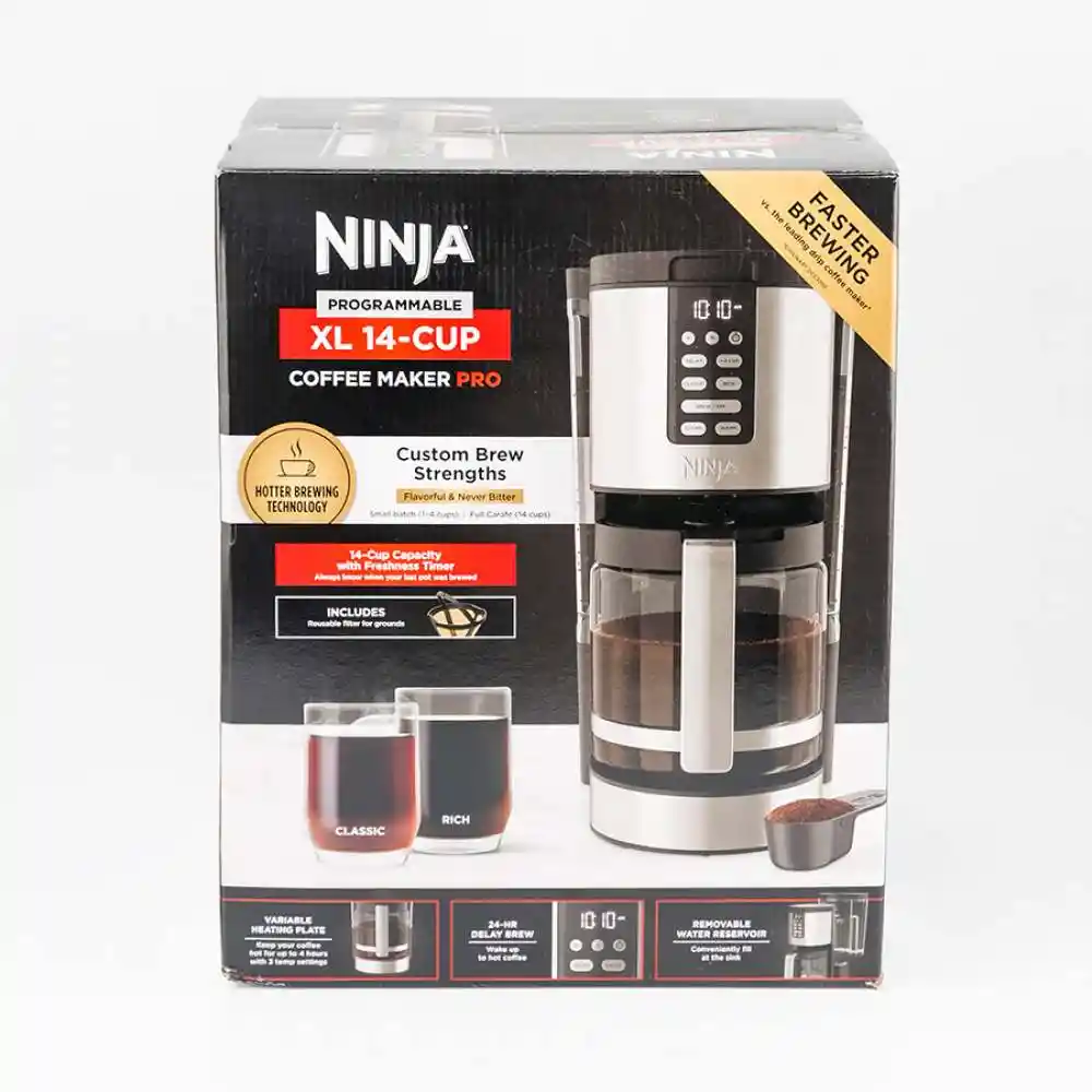 Cafetera Programable Ninja Gris Negro 12 Tz 1100 W Acero Inoxida