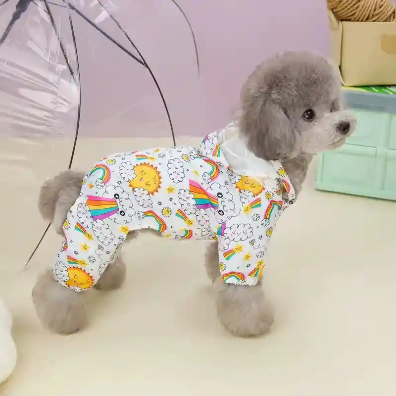 Capa Impermeable Con Capota Para Mascotas (talla L)