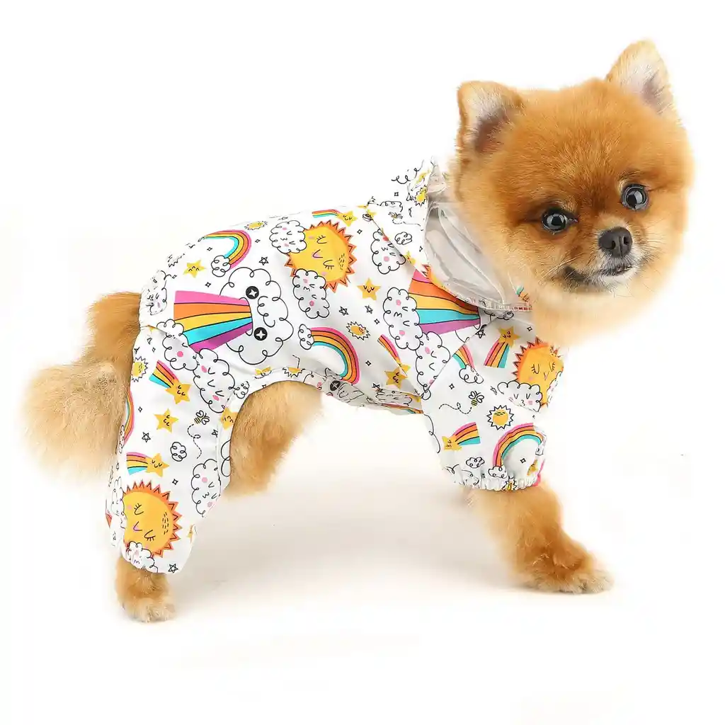Capa Impermeable Con Capota Para Mascotas (talla L)