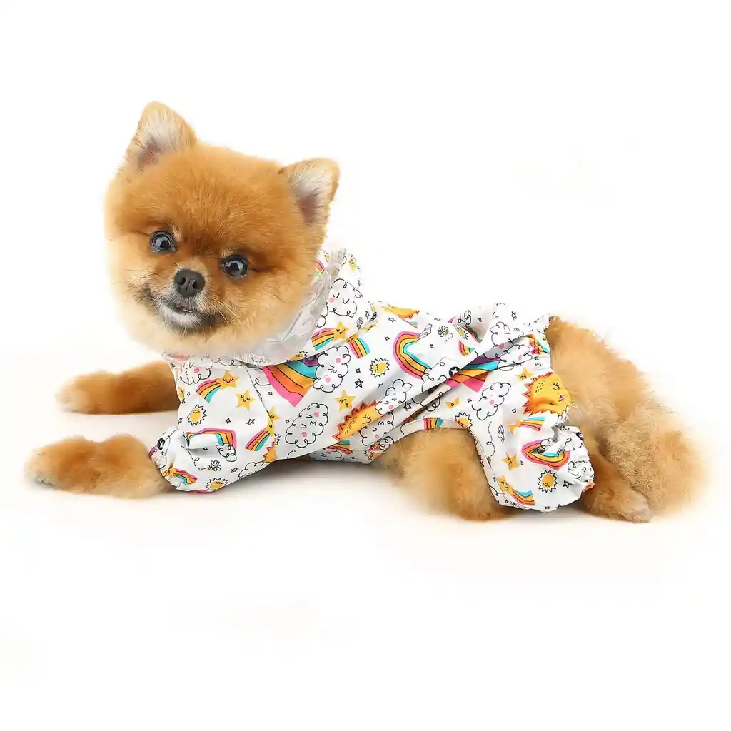 Capa Impermeable Con Capota Para Mascotas (talla L)
