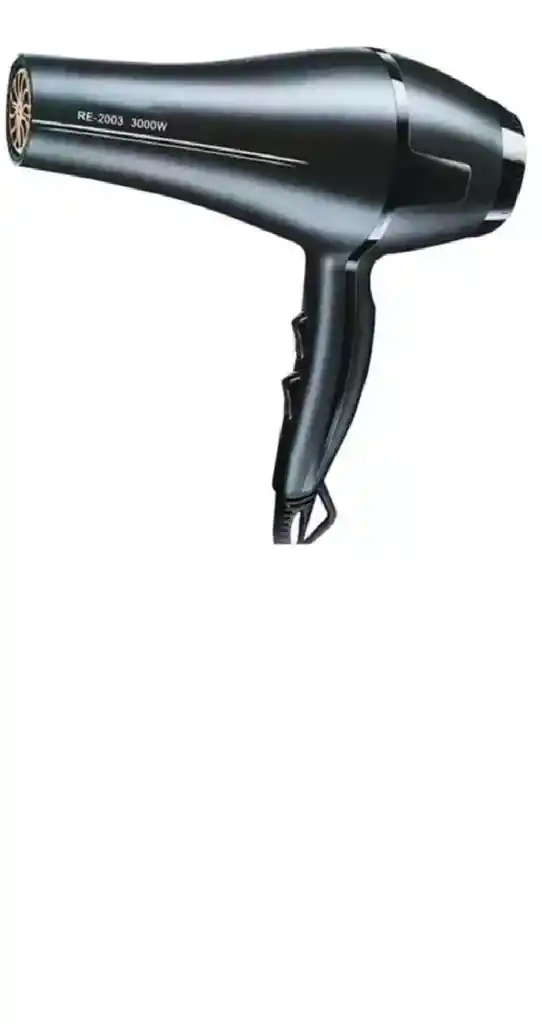Secador Cabello 3000w Potente Tres Niveles De Temp Re2003 Color Negro