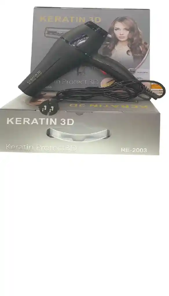 Secador Cabello 3000w Potente Tres Niveles De Temp Re2003 Color Negro
