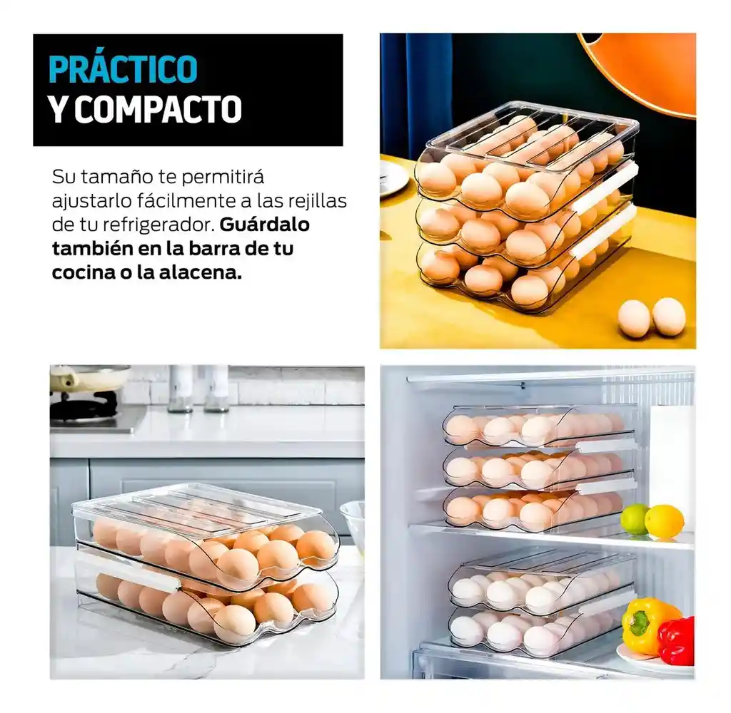 Organizador De 54 Huevos Para Alacena, Refrigerador Y Cocina