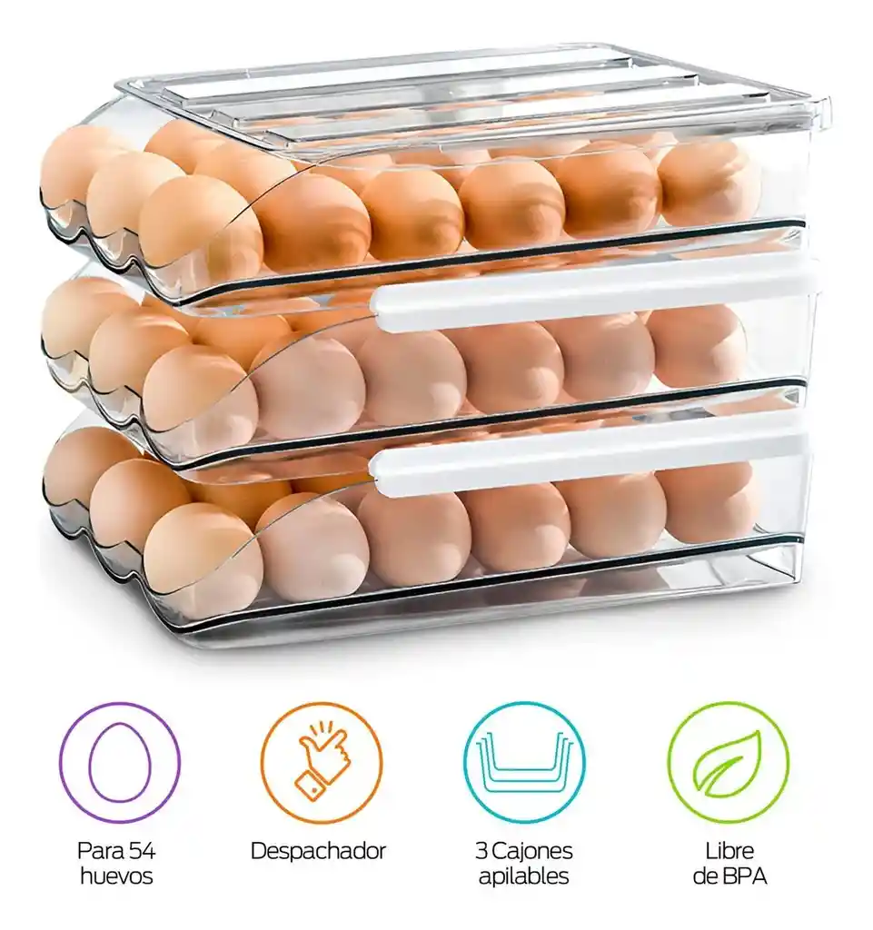 Organizador De 54 Huevos Para Alacena, Refrigerador Y Cocina