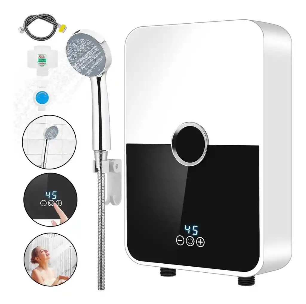 Calentador De Agua Para Paquete De Baño 5.5kw+ Color Blanco/negro