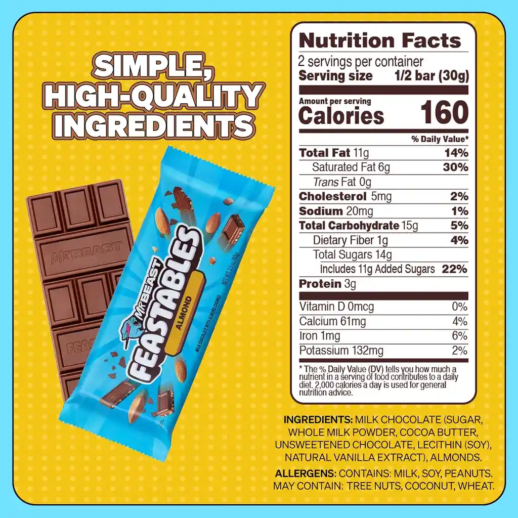 Chocolate Mrbeast Feastables – Almond