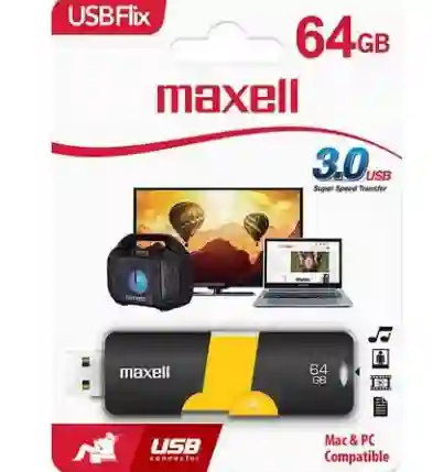 Memoria Usb 64gb Maxell – Diseño Flix, Liviano Y Potente