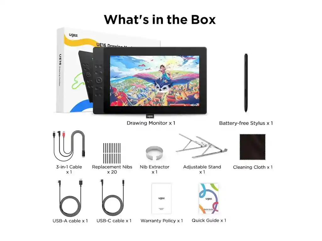 Tablet Digitalizadora De Dibujo Con Pantalla 16in Ugee Ue-16