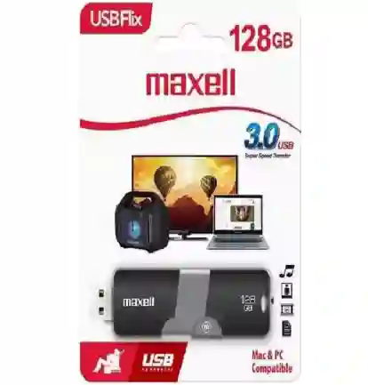 Memoria Usb Maxell Flix 128gb – Velocidad 3.2 Y Alto Rendimiento