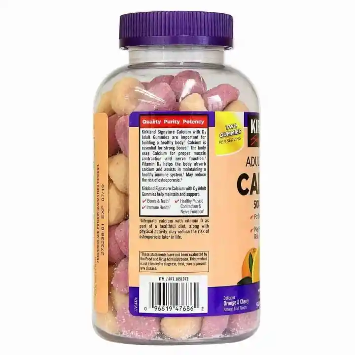 Calcio Para Adultos Kirkland (120 Gomitas) – Producto Original