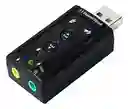 Tarjeta De Sonido Externa Usb 7.1 Adaptador Audio Microfono Color Negro