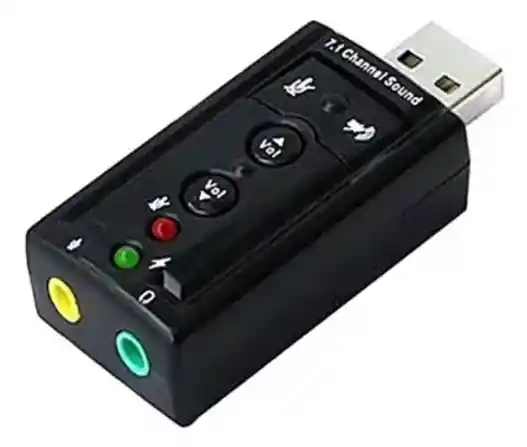 Tarjeta De Sonido Externa Usb 7.1 Adaptador Audio Microfono Color Negro
