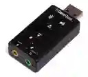Tarjeta De Sonido Externa Usb 7.1 Adaptador Audio Microfono Color Negro
